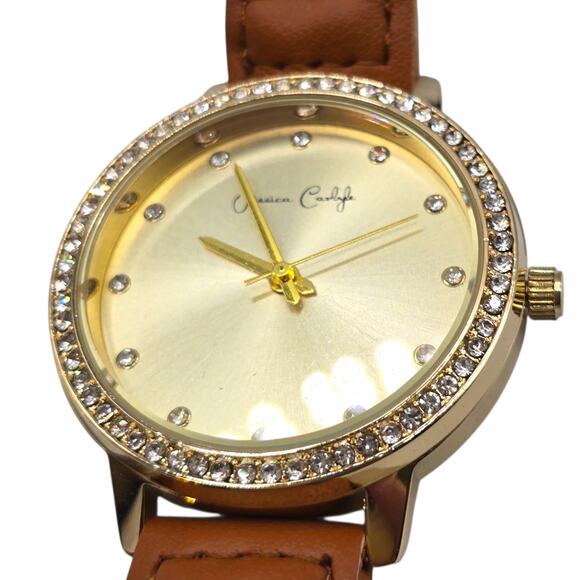 Jessica Carlyle Women Watch Quartz & Charm Bracelet Set Braided Leather Like - Picture 9 of 12